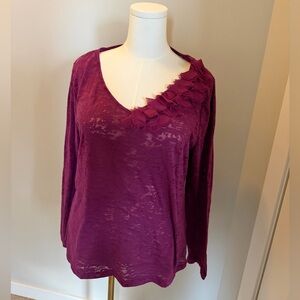 Elle Deep Purple Long Sleeve Top